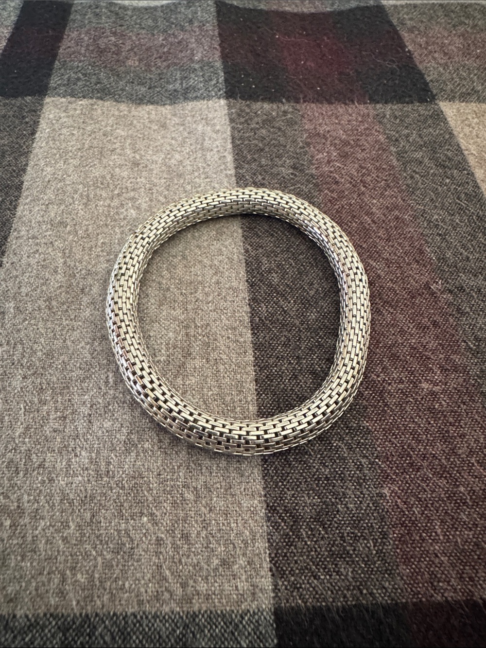 Silver Woven Mesh Bangle Bracelet